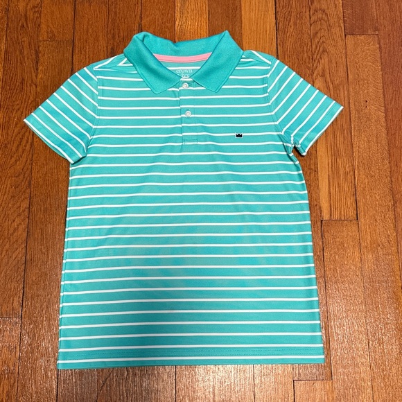 Crown & Ivy Boys Polo Shirts Lot - Blue & Green Striped Size 7 - Picture 6 of 9